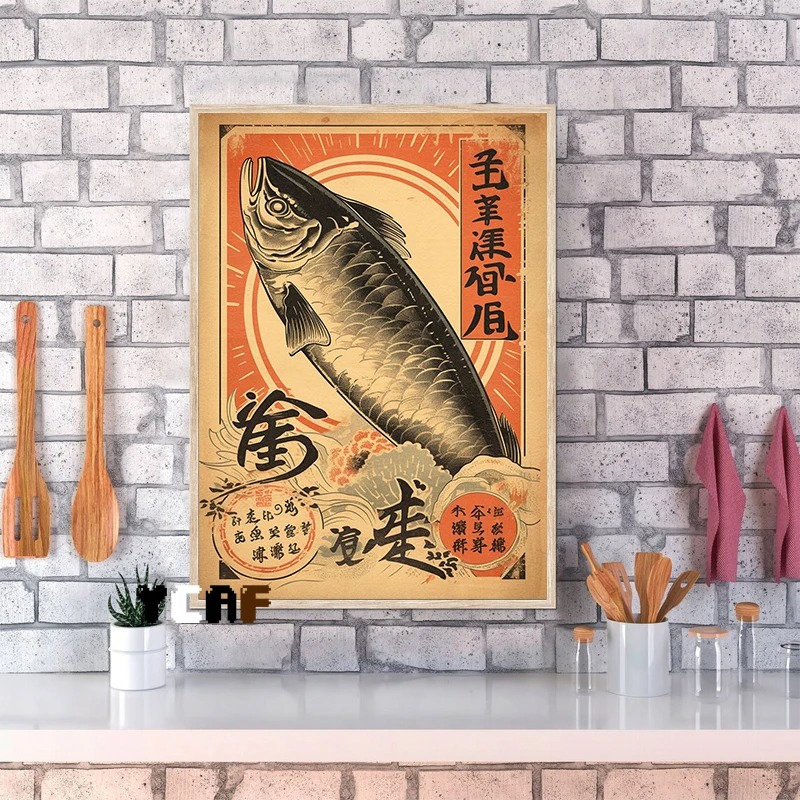 Vintage Japanese Food Poster C - Japanese Lifestyle Food review and price