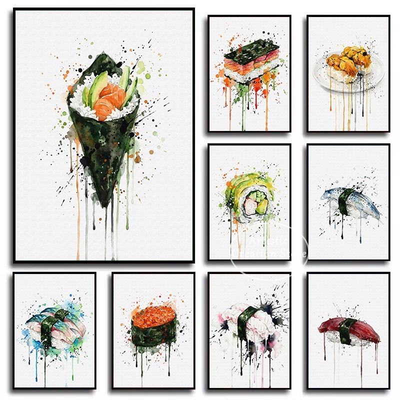 Watercolor Japanese Food Eel S - Japanese Lifestyle Food review and price
